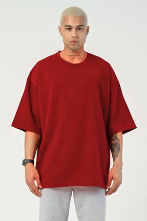 تی شرت قرمز مردانه رگولار یقه گرد مخلوط پلی استر کد 817878496