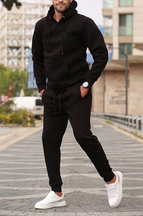 ست گرمکن مشکی مردانه پنبه پلی استر YAKAMEL - کد 803139982