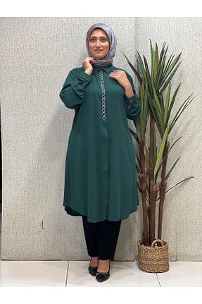 تونیک حجاب سبز زنانه پنبه ای Butik büyük beden - کد 845121989