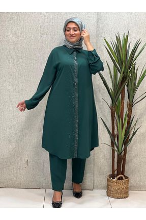 تونیک حجاب سبز زنانه پنبه ای Butik büyük beden - کد 845120088