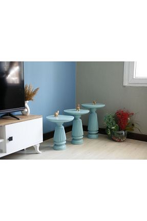 میز عسلی فیروزه ای چوب Simillo Home&Living - کد 747668890