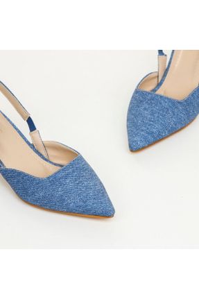 کفش پاشنه بلند کلاسیک آبی زنانه چرم مصنوعی پاشنه نازک پاشنه کوتاه ( 4 - 1 cm ) کد 742221596
