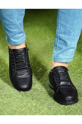 کفش کژوال مشکی مردانه چرم مصنوعی پاشنه کوتاه ( 4 - 1 cm ) پاشنه ساده کد 819434284