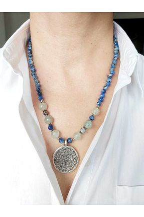 گردنبند جواهر سرمه ای زنانه سنگ DEVİ fashion - کد 814181334