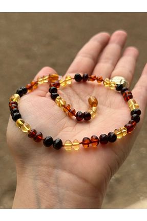 گردنبند جواهر زرشکی بچه گانه سنگ طبیعی KEHRİBAREVİ EREĞLİ - کد 745570416