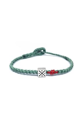 دستبند جواهر سبز زنانه برنجی knitbek - کد 799838109