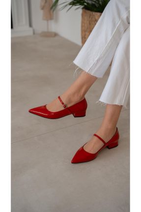 کفش پاشنه بلند کلاسیک قرمز زنانه پاشنه ساده پاشنه کوتاه ( 4 - 1 cm ) کد 817371221