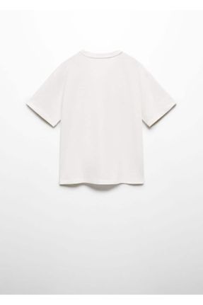 تی شرت سفید بچه گانه رگولار یقه خدمه کد 824526432