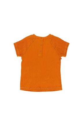 تی شرت نارنجی بچه گانه رگولار یقه گرد تکی کد 679855958