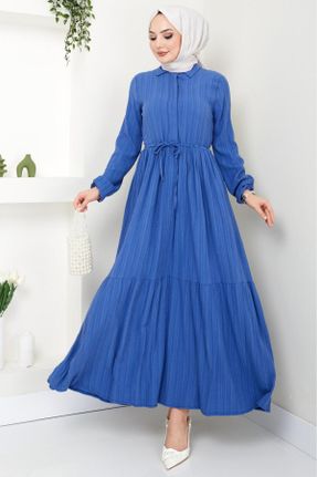 لباس آبی زنانه Fitted بافتنی کد 834887565