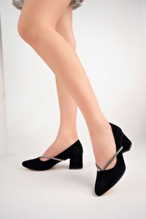 کفش پاشنه بلند کلاسیک مشکی زنانه ساتن پاشنه ضخیم پاشنه متوسط ( 5 - 9 cm ) کد 805790912