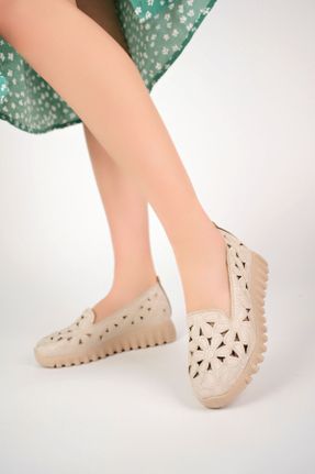 کفش پاشنه بلند پر بژ زنانه پاشنه متوسط ( 5 - 9 cm ) پاشنه پر کد 681156436