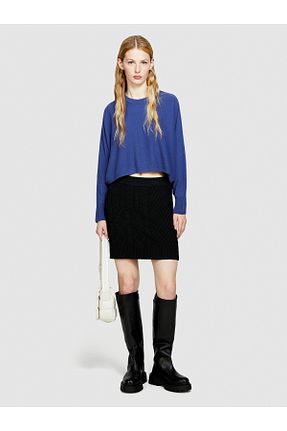 پلیور آبی زنانه ساده Sisley - کد 826171817