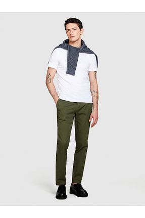 تیشرت سفید مردانه یقه دوچرخه Sisley - کد 826172470