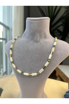 گردنبند جواهر سفید زنانه سنگی کد 729298840