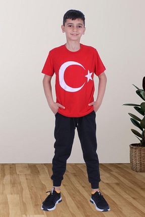 ست بالاتنه و پائین تنه قرمز بچه گانه بافت YA KO KİDS - کد 672656234