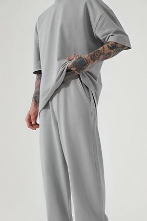 ست لباس راحتی طوسی مردانه ساده OKULCUBABA - کد 813600435