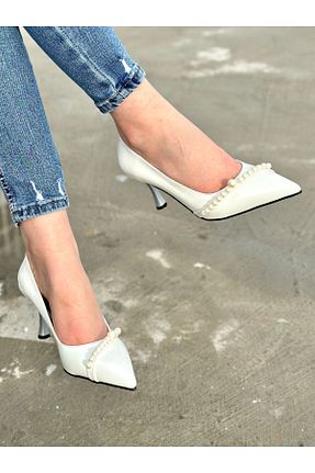 کفش استایلیتو سفید پاشنه نازک moderno shoes - کد 844860794