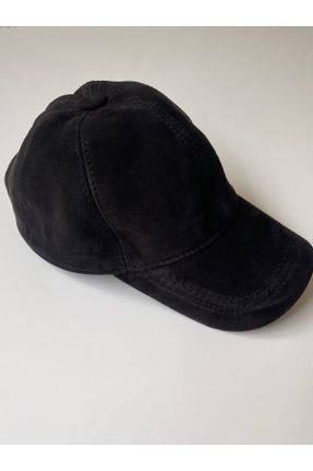 کلاه مشکی زنانه چرم طبیعی کد 832012243