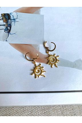 گوشواره جواهر طلائی پوشش لاکی Mercy Aksesuar - کد 844994156
