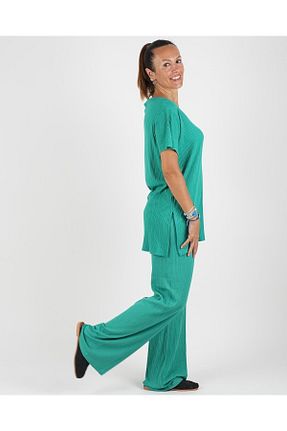 ست بالاتنه و پائین تنه سبز زنانه بافتنی Parla Sports - کد 768776747