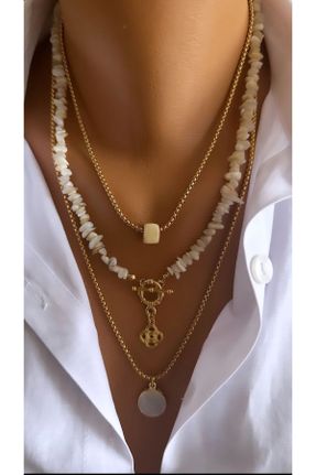 گردنبند جواهر طلائی زنانه روکش طلا کد 802601420