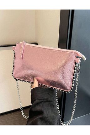 کیف دوشی صورتی زنانه چرم مصنوعی İAMBTŞY - کد 845036509