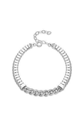 دستبند نقره طلائی زنانه 925 عیار nevamkuyumculuk - کد 845098317