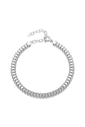 دستبند نقره طلائی زنانه 925 عیار nevamkuyumculuk - کد 845094498