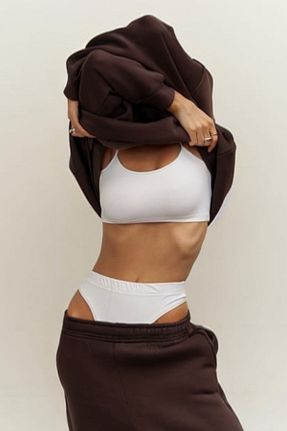 ست گرمکن قهوه ای زنانه پنبه پلی استر YAKAMEL - کد 805209357