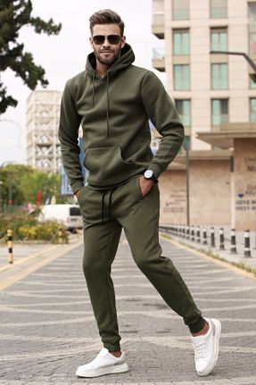 ست گرمکن خاکی مردانه پنبه پلی استر YAKAMEL - کد 805033198