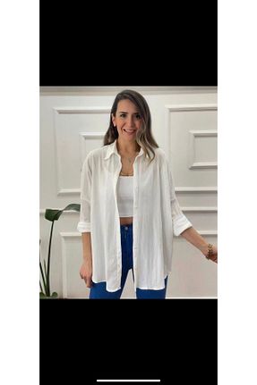 پیراهن سفید زنانه اورسایز KÜFE AVM - کد 845094299