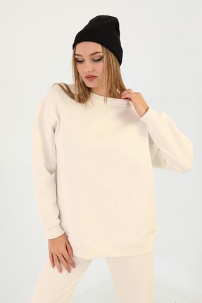 سوئیشرت بژ زنانه ساده YAKAMEL - کد 820281814