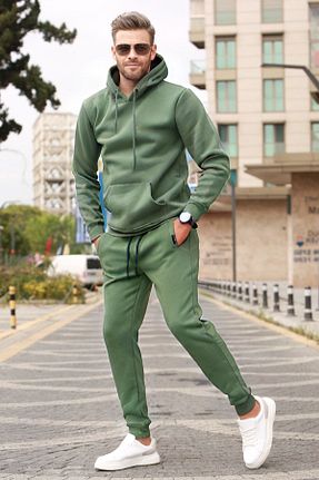 ست گرمکن سبز مردانه پنبه پلی استر YAKAMEL - کد 805352382