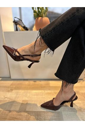 کفش پاشنه بلند کلاسیک زرشکی زنانه چرم لاکی Hermones - کد 813137132