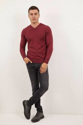 پلیور زرشکی مردانه ساده LEON ONE - کد 845150078