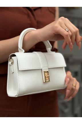 کیف دستی سفید زنانه سایز کوچک چرم مصنوعی کد 826136777