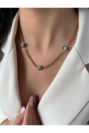 گردنبند استیل ( فولاد ) طلائی زنانه استیل ضد زنگ Çelik - کد 652956632