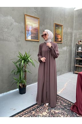 کلاه و ابایا قهوه ای زنانه پنبه پلی استر BEREL - کد 775084238