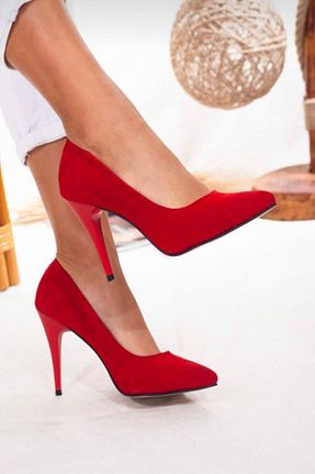 کفش پاشنه بلند کلاسیک قرمز زنانه چرم مصنوعی Demashoes - کد 101370471