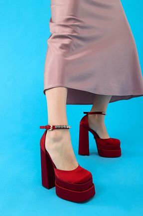 کفش مجلسی زرشکی زنانه پاشنه پلتفرم Nemesis Shoes - کد 707362579