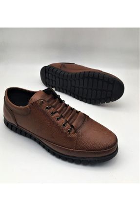 کفش کلاسیک قهوه ای مردانه چرم مصنوعی پاشنه کوتاه ( 4 - 1 cm ) پاشنه ساده کد 364971185