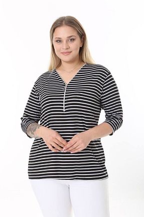 بلوز سایز بزرگ مشکی زنانه سایز بزرگ garajmood - کد 826612815