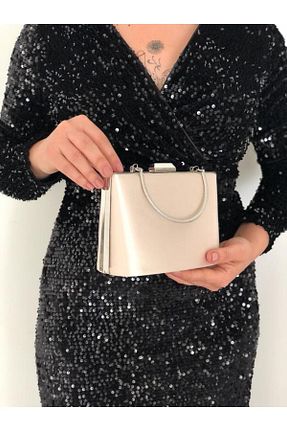 کیف مجلسی بژ زنانه Sh Poly - کد 737258112