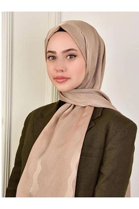 شال قهوه ای زنانه پلی استر LOSYANA - کد 826703579