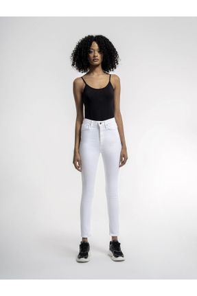 شلوار جین سفید زنانه جین استاندارد کد 822911810
