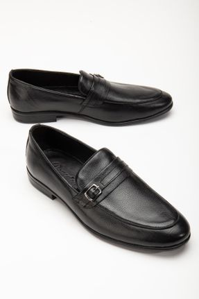 کفش کلاسیک مشکی مردانه چرم طبیعی پاشنه کوتاه ( 4 - 1 cm ) پاشنه ضخیم کد 830583700
