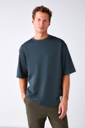 تی شرت سبز مردانه اورسایز یقه گرد تکی جوان کد 357246775