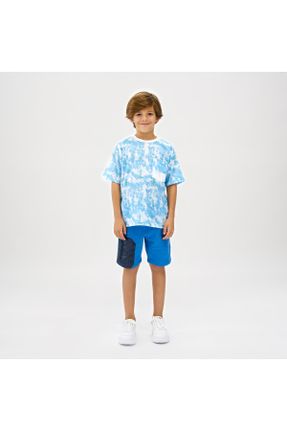تی شرت آبی بچه گانه رگولار پلی استر کد 690629411