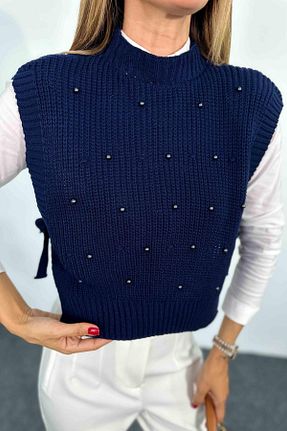 سوئیتر سرمه ای زنانه بافت Butik Gardrop - کد 762913386